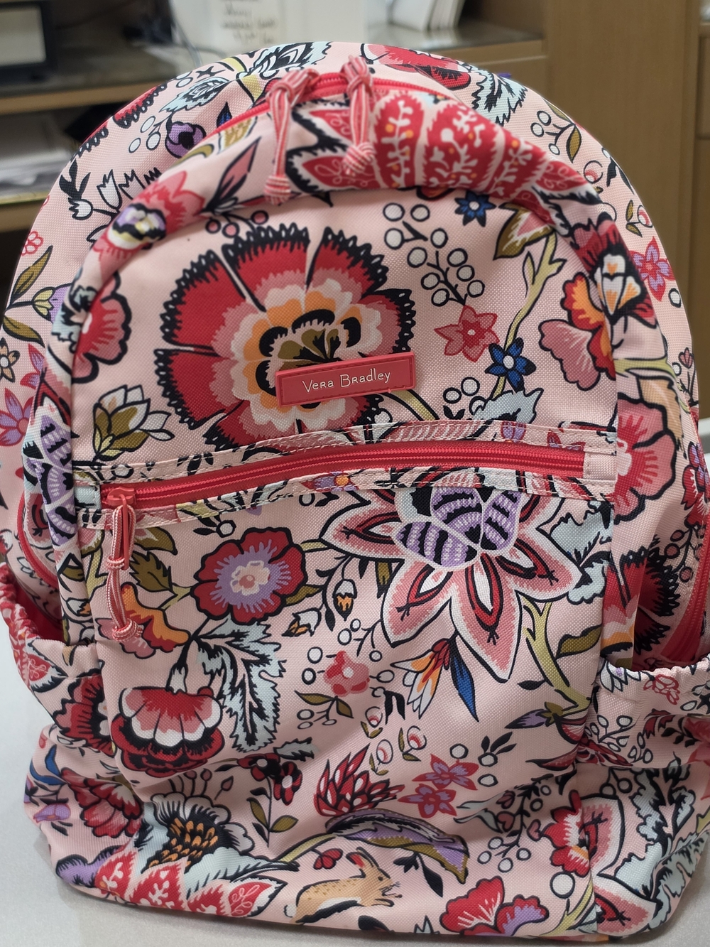 Vera Bradley Lighten Up Foxwood Blush Backpack / Bookbag